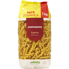 Massa Espirais Pack Poupança Continente 1 kg