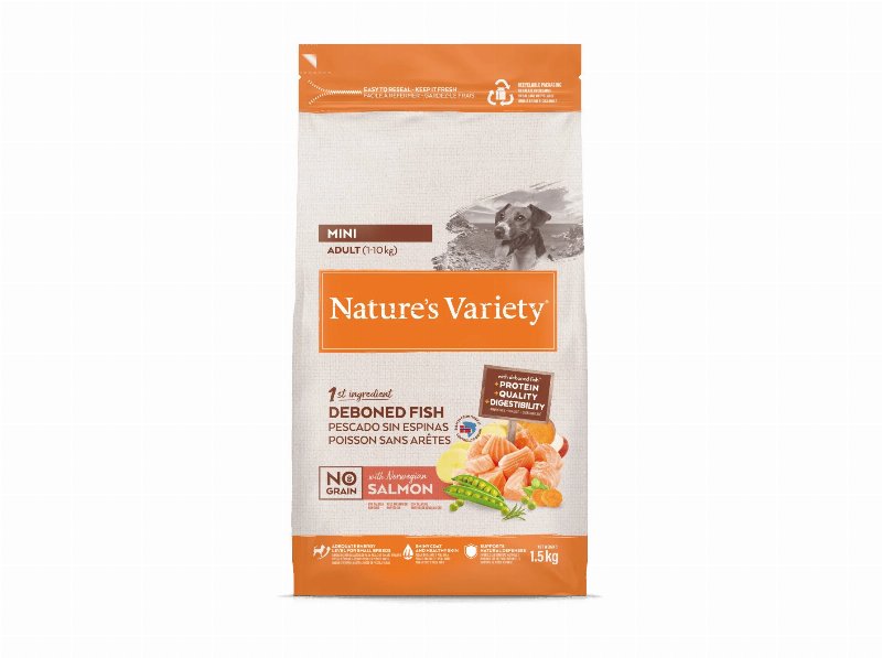 Ração Cão Nature's Variety No Grain Mini Salmão 1.5 kg
