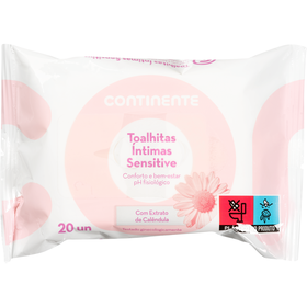 Toalhitas Íntimas Sensitive Continente 20 Un