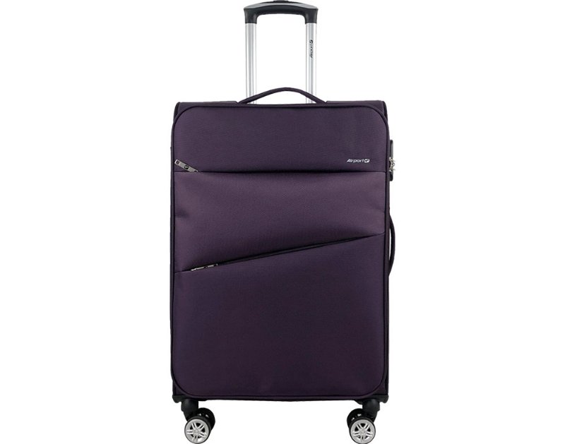 Mala De Viagem Média Flexível Airport Roxo 8 Rodas 65Cm