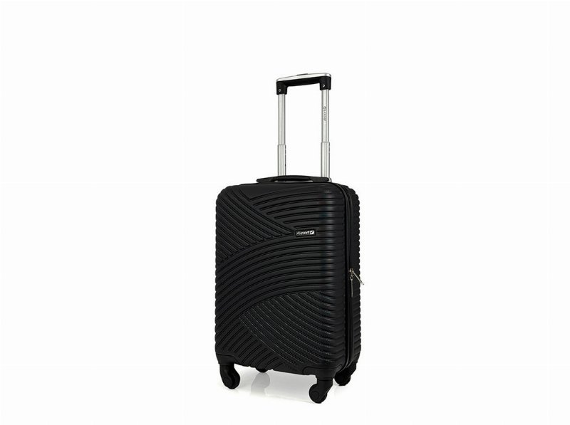 Mala De Cabine Rígida Airport Ginko Preto Com 4 Rodas 55 X 35 X 20 Cm