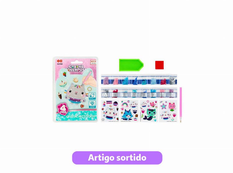 Kit Cristais Autocolantes Gabby Modelos Sortidos