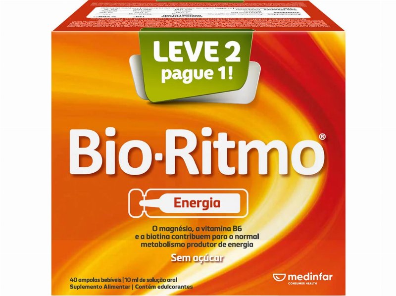 Suplemento Bio Ritmo 2X20 Ampolas Leve 2 Pague 1