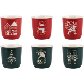 Conjunto 6 Copos De Café 90 ml Natal Kasa