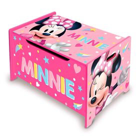 Banco E Baú Arrumação Madeira 62,5X40X37Cm Minnie Disney