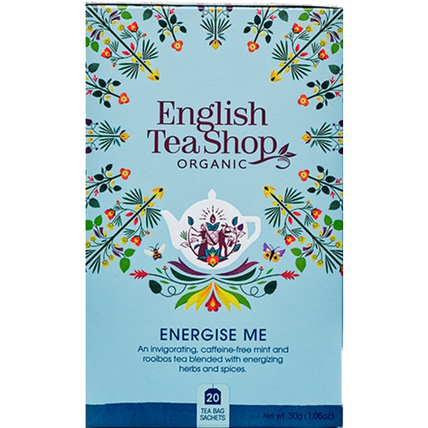 Infusão Energise Me Sem Cafeína De Hortelã Pimenta, Hortelã Verde Biológica 30 g