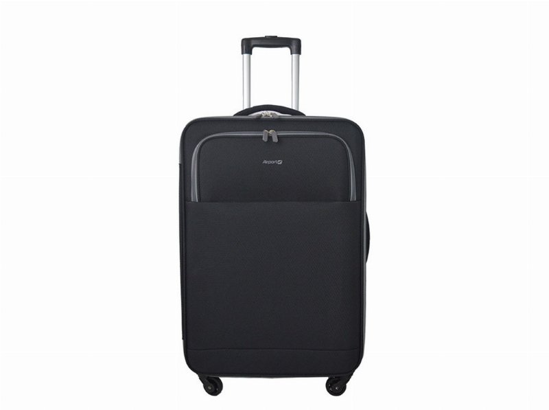 Mala De Viagem Flexível Airport Preto 4 Rodas 50X77X30Cm
