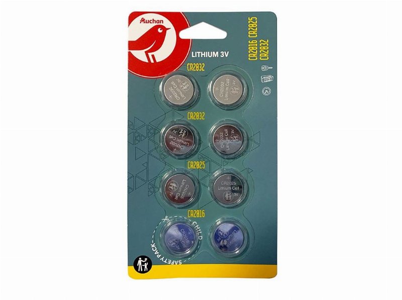 Pilhas Botão Auchan 4Xcr2032+2Xcr2025+2Xcr2016