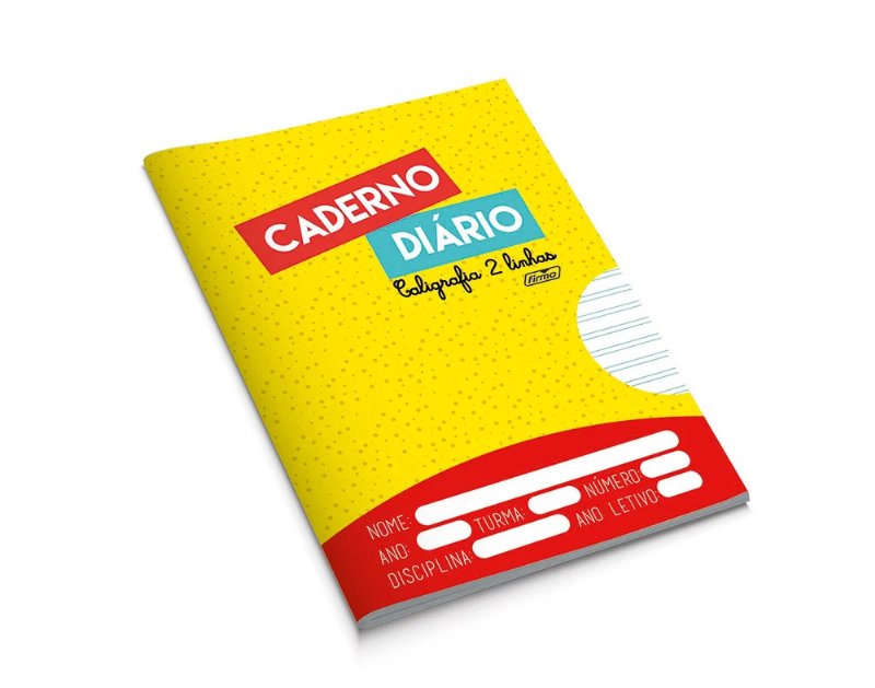 Caderno Diário A5 2 Linhas Caligrafia Firmo 20 Folhas