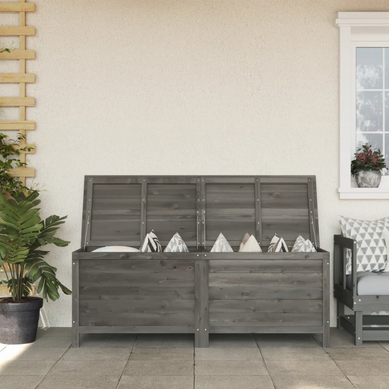 Hkh Caixa Arrumação P/ Jardim 150X50X56,5 Cm Abeto Maciço - Antracite