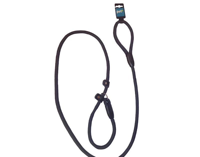 Trela Pet+ Com Estrangulador Redonda Preta 13Mmx200Cm