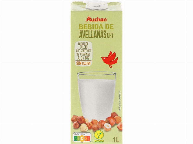 Bebida Avelã Uht Auchan Sem Glúten 1 l