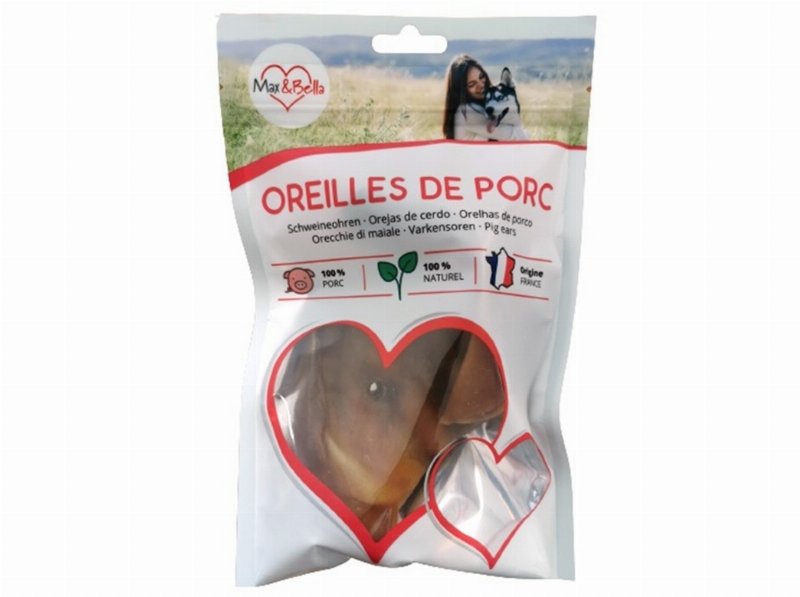 Snack Cão Max&Bella Orelhas De Porco 80 g 2Un
