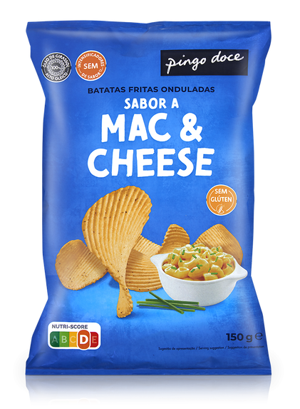 Batatas Fritas Onduladas Mac & Cheese Pingo Doce 0.15Kg