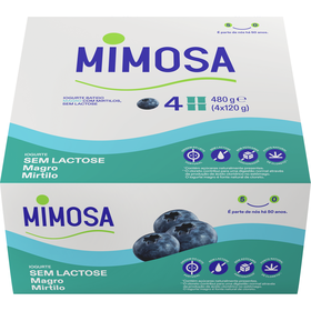 Iogurte Magro Mirtilo Sem Lactose Mimosa 480 gr (4 Un)