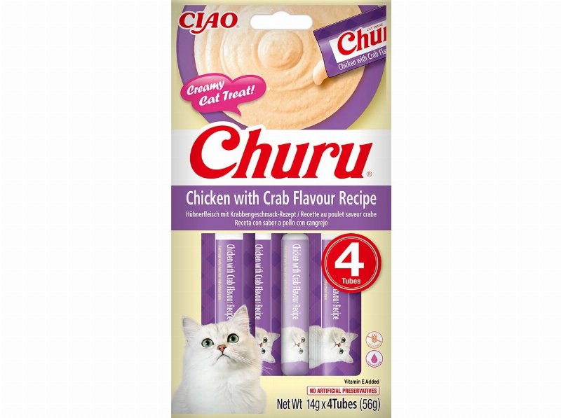 Snack Para Gato Ciao Churu Frango / Caranguejo 4X14 g