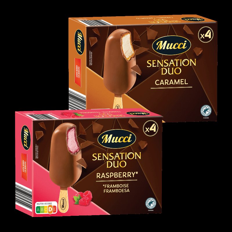 Gelado Sensation Double Caramelo/ Framboesa 4 X 90 ml