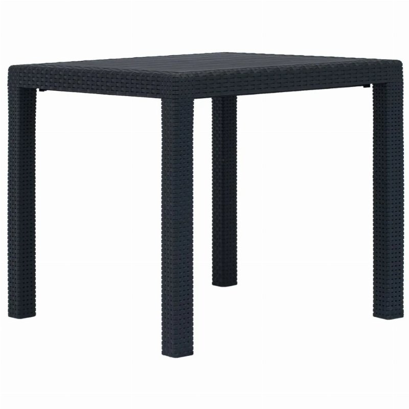 Hkh Mesa De Jardim Plástico C/ Aspeto De Vime - Antracite