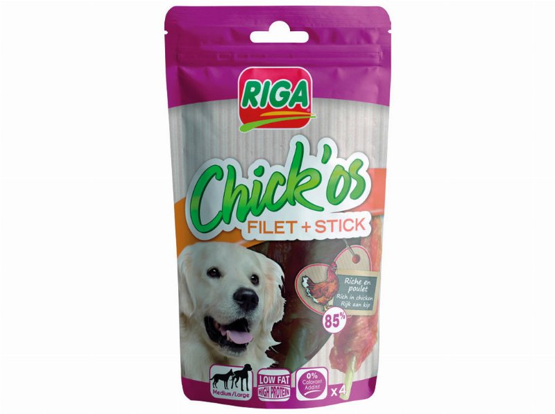 Sticks Para Cão Riga Filete Com Frango 4 Unidades