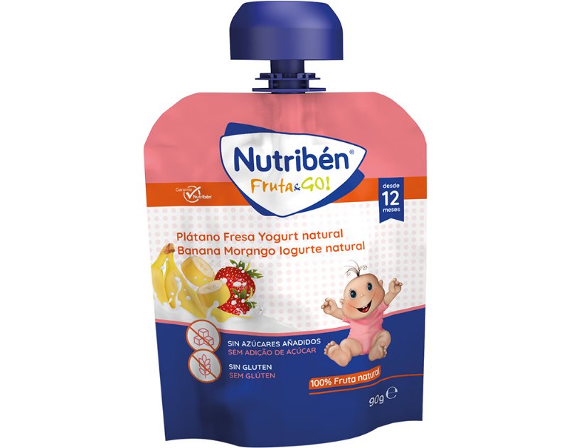Saquetas Fruta&Go Nutriben Bananamorangoiogurte Natural 90 g