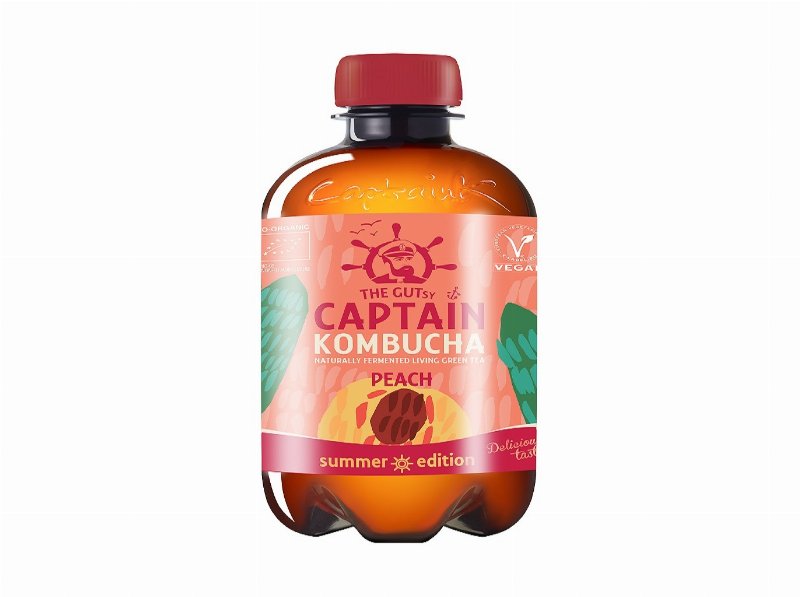 Kombucha The Gutsy Captain Pêssego Bio 400 ml