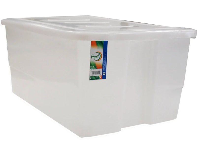Caixa De Arrumação Com Tampa E Rodas Fapil Transparente 45 l 60X40X27Cm