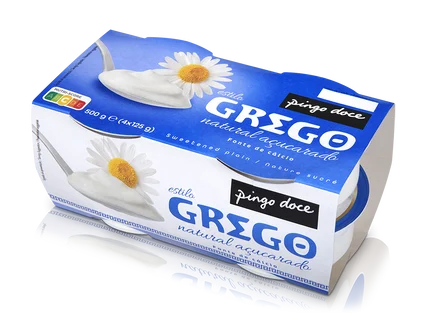 Iogurte Grego Natural Açucarado Pack 4 Pingo Doce 0.5Kg
