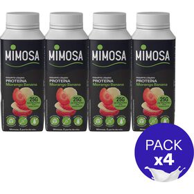Iogurte Líquido Proteína Morango E Banana Mimosa 4 X 250 gr