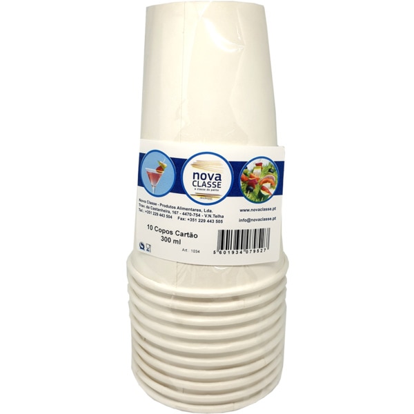 Copos De Cartão 300 ml 10 unidades