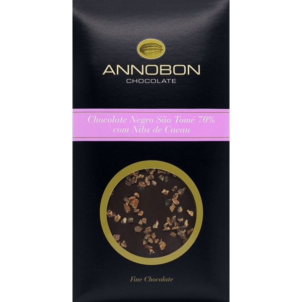 Chocolate Preto São Tomé 70% Com Nibs De Cacau 80 g