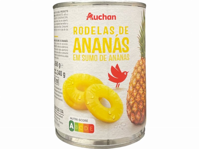 Ananás Rodelas Auchan Em Sumo Natural (340) G 560 g