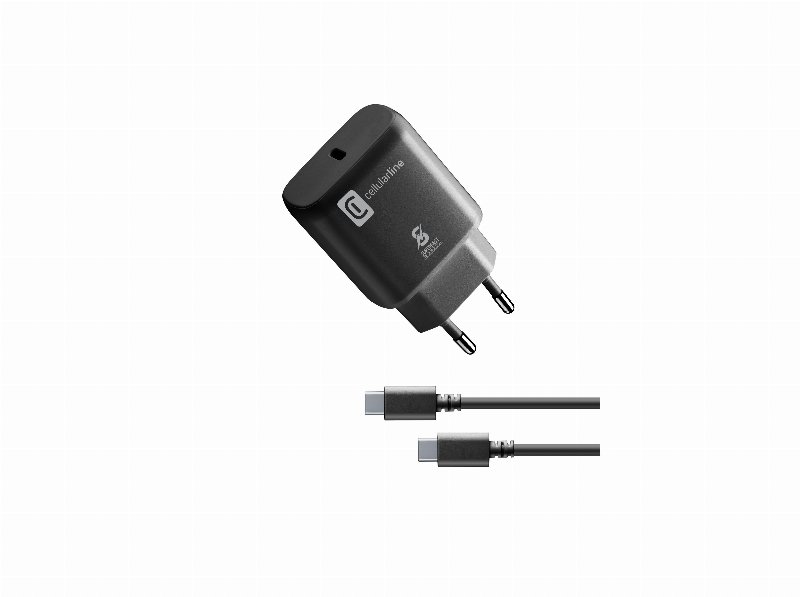 Carregador + Cabo Cellularline 25W P/Samsung Preto Usb-Type C