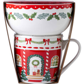 Conjunto Caneca E Taça Azevinho Kasa
