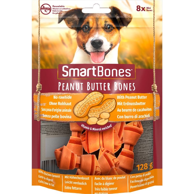 Snack Para Cão Mini Ossos De Manteiga De Amendoim 8 unidade