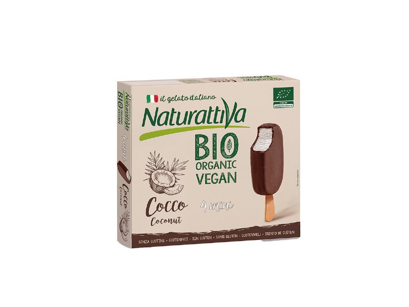 Gelado Vegetal Mini Naturattiva Coco Cacau 200 g (4Un)