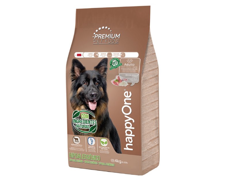 Ração Para Cão Happyone Premium Hipoalergénica Borrego 4 kg
