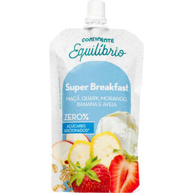 Saqueta De Maçã, Quark, Morango, Banana E Aveia Super Breakfast Sem Adição De Açúcar Continente Equilíbrio 120 gr
