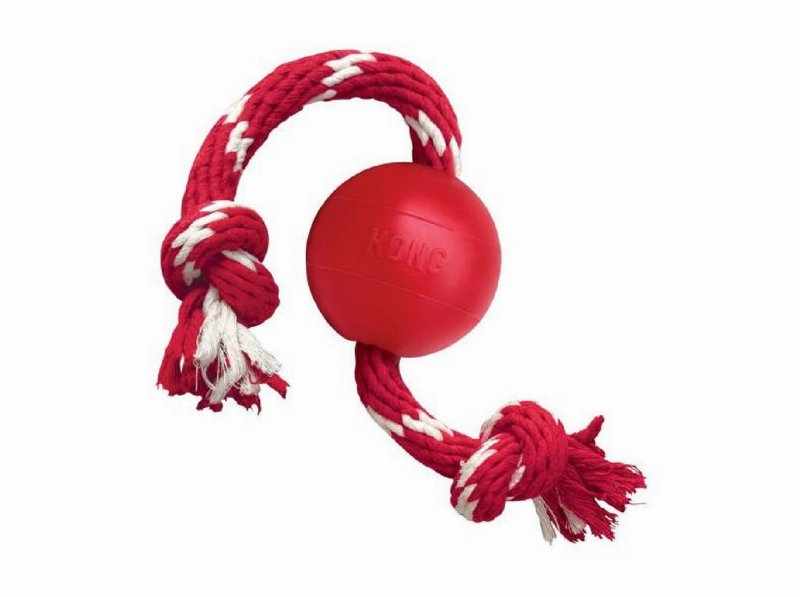 Brinquedo Para Cão Kong Bola Com Corda Pequena