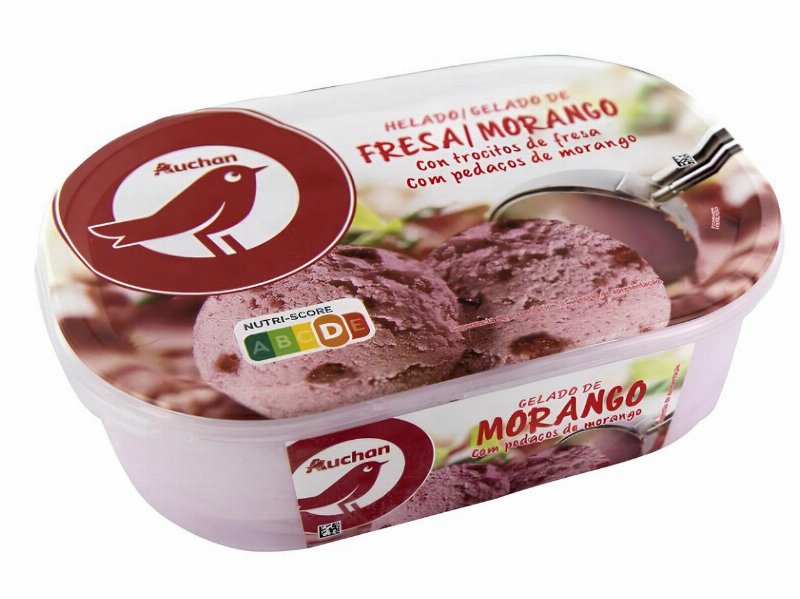 Gelado Auchan Morango Com Pedaços De Morango 1 l