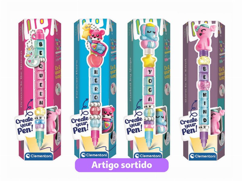 Kit Criativo Clementoni Cria A Tua Caneta Com Mensagens Modelos Sortidos