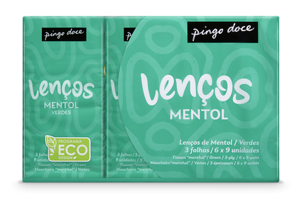 Lenços De Bolso Mentol Pack 6 Pingo Doce 6x6Un