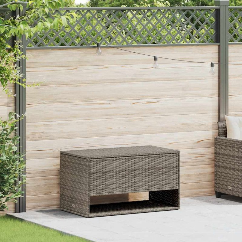Hkh Caixa Para Almofadões De Exterior 100X55X55,5 Cm Vime Pe - Cinzento