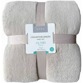Conjunto Lençóis Coral Liso Taupe Kasa