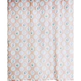 Cortina De Banho Poliéster 200X180Cm Rosa Kasa