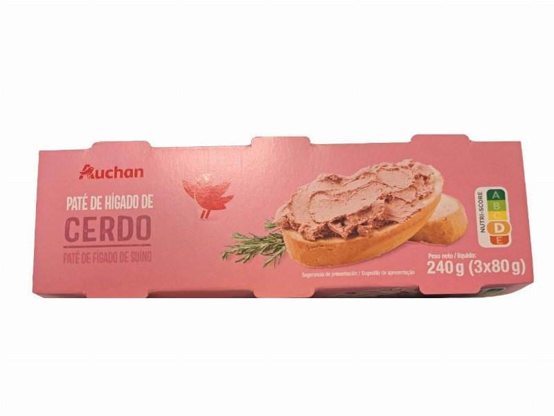 Paté De Fígado De Porco Auchan 3X80 g