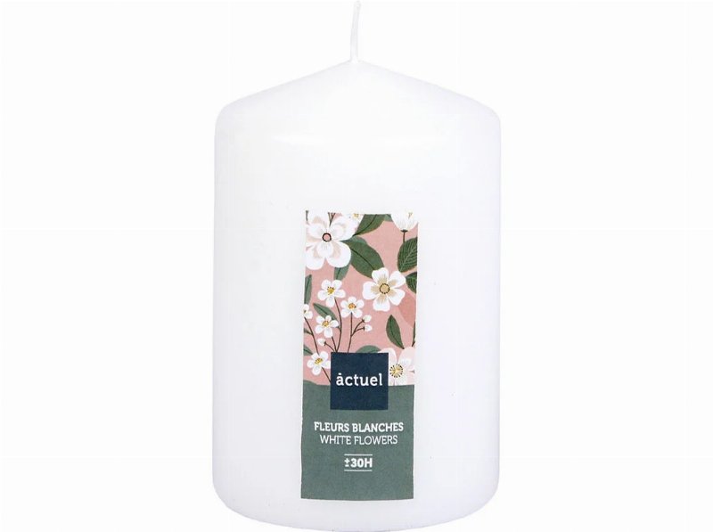 Vela Pilar Actuel Aromática Flores Brancas