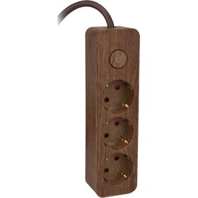 Bloco 3 Tomadas Com Interruptor Wood 2Mts Boost 1 Un