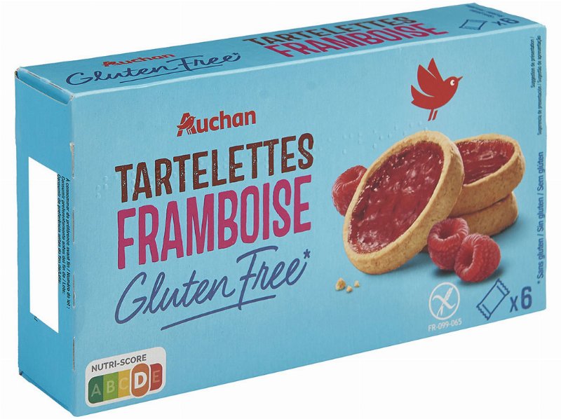 Tartelete Auchan Sem Glúten Framboesa 130 g 6 Un