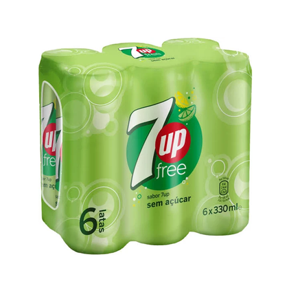 Refrigerante Com Gás 7Up Zero Pack 6 Seven Up 6x0.33L
