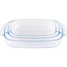 Conjunto 3 Assadeiras Vidro Kasa 1 Un